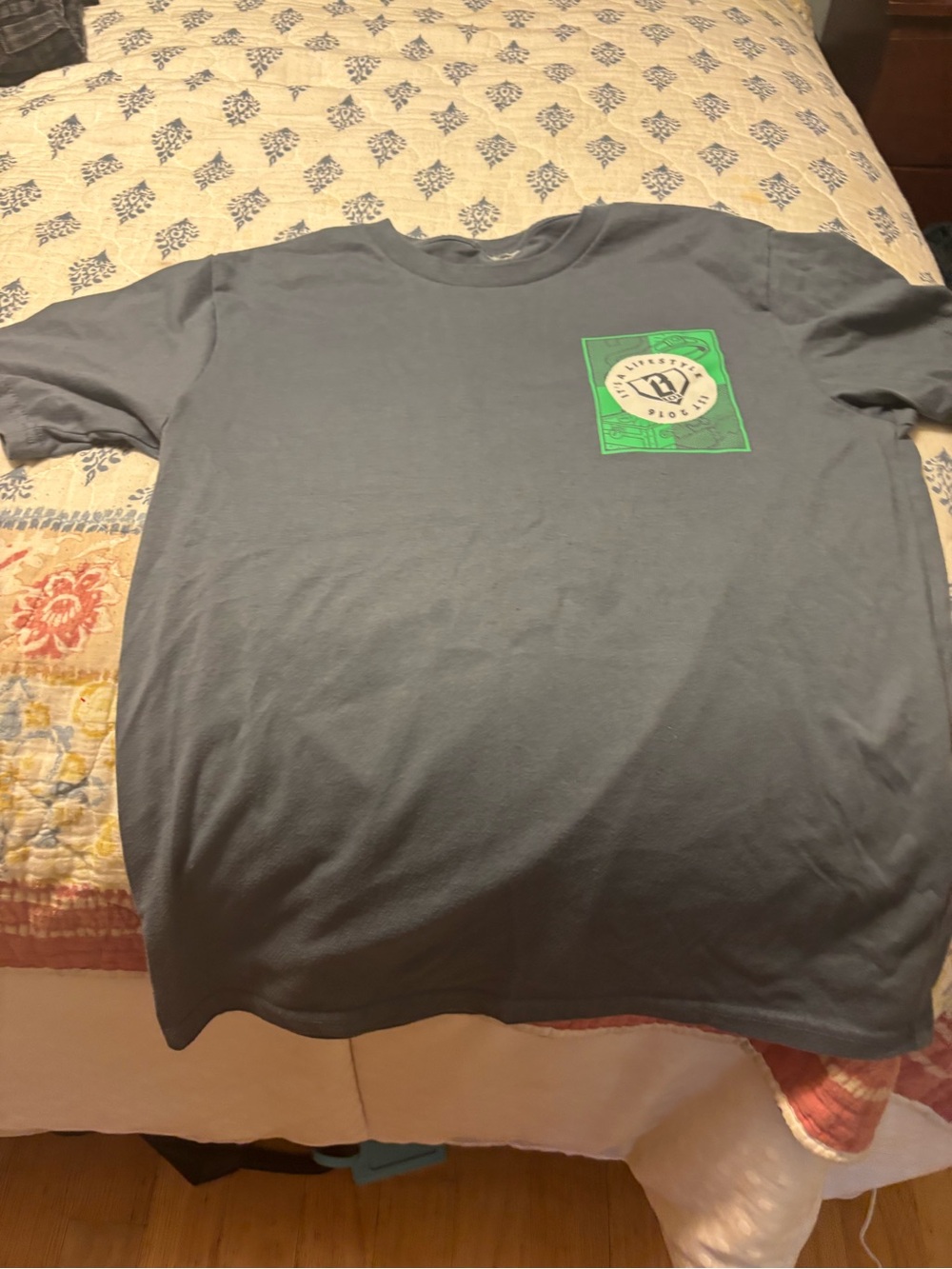 Kids Gray Short-Sleeve Tee with Green Pocket Graphic Baseball Lifestyle 101